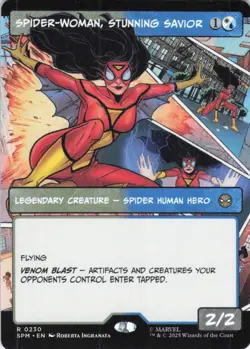 MTG Spider-Woman, Stunning Savior (Borderless) (230) | NM | Spider-Man (SPM) - Image 1