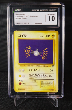 Magnemite No. 081 CGC 10 Japanese Vintage Old Back Pokemon Card Team Rocket 1997 - Image 1