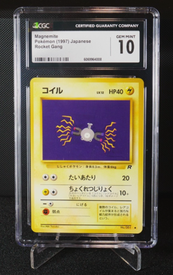 Magnemite No. 081 CGC 10 Japanese Vintage Old Back Pokemon Card Team Rocket 1997 - Image 3