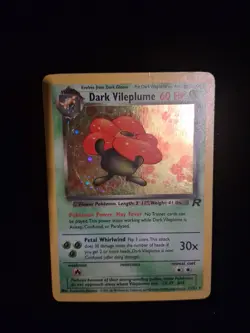 Pokemon TCG Holo Rare Dark Vileplume Card 13/82 Vintage LP Condition - Image 3