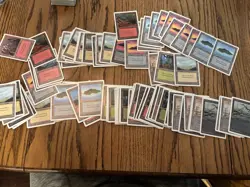 Lot Of 80 Mtg Unlimited Lands Lp-Mp Magic The Gathering Oldschool White Border - Image 1