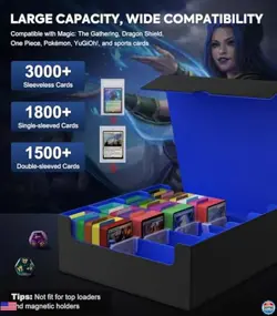 MoKo 3000+ Card Storage Box - MTG Deck Organizer with 24 Dividers & 4 Supports - Image 3