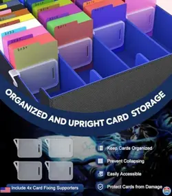 MoKo 3000+ Card Storage Box - MTG Deck Organizer with 24 Dividers & 4 Supports - Image 4