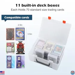 Premium Trading Card Organizer Box for 800+ Cards - 11 Deck Holders for MTG, - Image 3