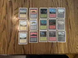 Mtg Unlimited Land Art Set 15 Card Lot Magic Oldschool 1 Of Each Lp-Mp - Image 1