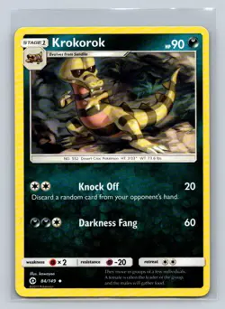 Krokorok #84/149 SM Base Set Uncommon - Pokemon Cards D46 - Image 1