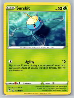 Surskit #010/192 SWSH02: Rebel Clash Common - Pokemon Cards G11 - Image 1