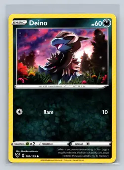 Deino #108/189 SWSH03: Darkness Ablaze Common - Pokemon Cards D46 - Image 1