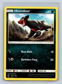 Houndour #58/111 SM: Crimson Invasion Common - Pokemon Cards D46 - Image 1