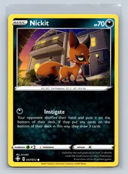 Nickit #047/072 Shining Fates Common - Pokemon Cards D46 - Image 1