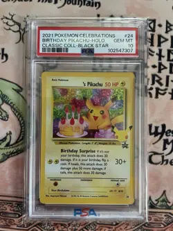 Pokemon Celebrations Birthday Pikachu 24 Classic Holo PSA 10 GEM MINT - Image 1