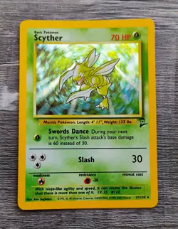 Pokemon TCG - Scyther 17/130 Base Set 2 Holo Rare WOTC - NM - Image 1
