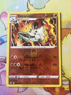 Pokemon TCG Volcarona Sword & Shield - Chilling Reign #24 Reverse Holo NM - Image 1