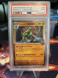 Team Rocket's Tyranitar (Pokemon Center Exclusive) 096/182 PSA 9 - Image 1
