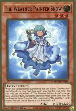 MGED-EN016 The Weather Painter Snow Premium Gold Rare UNL Edition NM YuGiOh TCG - Image 1