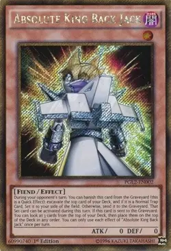 PGL2-EN002 Absolute King Back Jack Gold Secret Rare 1st Edition NM YuGiOh TCG - Image 1