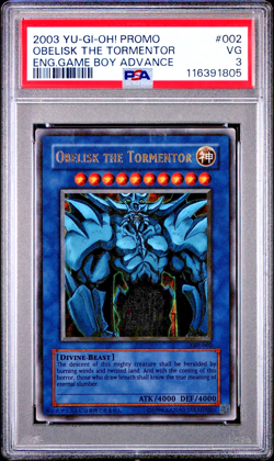 PSA 3 Obelisk the Tormentor GBI-002 Ultra Rare Game Boy Advance Promo YUGIOH - Image 1
