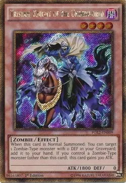 PGL2-EN009 Tristan, Knight of the Underworld Gold Secret Rare 1st Ed NM YuGiOh - Image 1