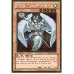PGLD-EN087 Celestia, Lightsworn Angel Gold Rare 1st Edition Near Mint YuGiOh TCG - Image 1