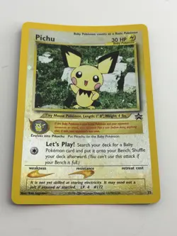 2001 Pokemon Black Star Promo #35 Pichu reverse foil holo Pokemon league LP/NM - Image 5
