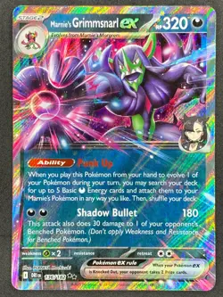 Pokemon Marnie's Grimmsnarl ex 136/182 DRI Destined Rivals NM - Image 1