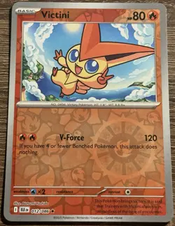 Pokemon TCG Victini NM/M Reverse Holo Rare 012/086 Black Bolt Card SV (L) - Image 1