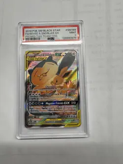 Eevee & Snorlax GX Tag Team Promo Card SM169 PSA 9 Mint - Image 1