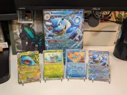 Pokemon 151 Blooming Waters Premium Collection 5 Promo Cards Jumbo Blastoise X4 - Image 1
