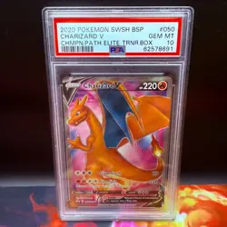 PSA 10 GEM MT Charizard V Champions Path Elite Trainer Box SWSH050 Pokemon Card - Image 1