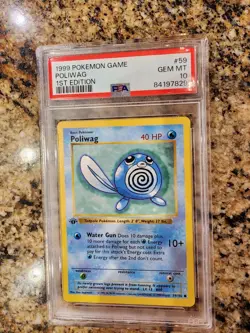 Poliwag 1st Edition Base Set Shadowless 1999 Card 59/102 Pokemon PSA 10 Gem Mint - Image 2