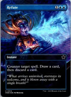 Refute (Borderless) Foundations FOIL MTG NM 313 - Image 1