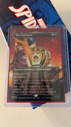The Soul Stone (Borderless) Marvel's Spider-Man Foil. Opened and sleeved instant - Image 1