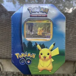 Pokemon TCG Pokemon Go PIKACHU Gift Tin Factory Sealed - 4 Booster Packs Inside! - Image 1