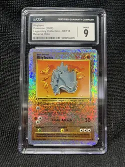 Pokemon Legendary Collection Reverse Holo Foil Rhyhorn 90/110 CGC 9 MINT - Image 1