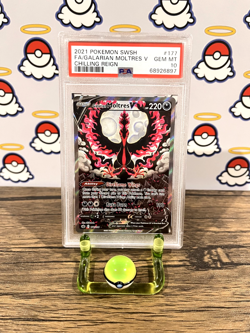 Galarian Moltres V 177/198 Full Alt Art Chilling Reign Pokemon - PSA 10 GEM MT - Image 1