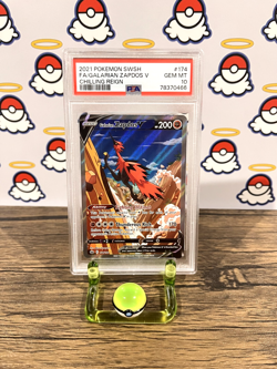 Galarian Zapdos V 174/198 Full Alt Art Chilling Reign Pokemon - PSA 10 GEM MT - Image 1