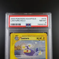 PSA 8 Lanturn H15/H32 Pokemon Aquapolis E Series Holo Rare GradedCard - Image 2