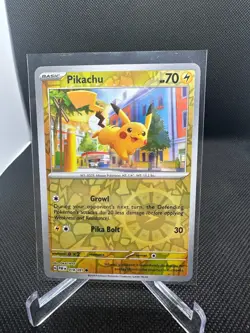 Pokemon TCG S&V Paldean Fates Pikachu 18/91 Reverse Holo NM - Image 1
