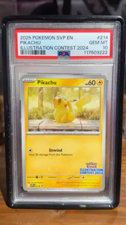 2025 POKEMON SVP EN-SV BLACK STAR PROMO ILLUSTRATION CONTEST 2024 PIKACHU PSA 10 - Image 4