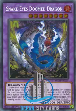 Yugioh SUDA-EN035 Snake-Eyes Doomed Dragon Secret Rare 1st Edition - Image 1