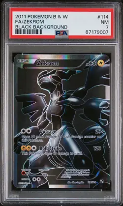 PSA 7 Zekrom 114/114 Black Background B & W 2011 Pokemon Card - Image 1