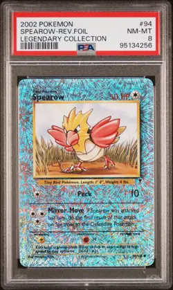 PSA 8 Spearow Reverse Holo 94/110 Legendary Collection 2002 Pokemon Card - Image 1