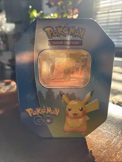 Pokemon Go Trading Card Tin 2022 Still Sealed New Pikachu - Image 1