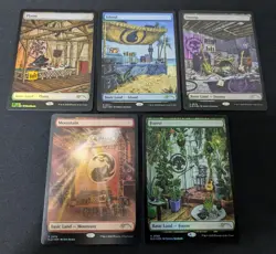 MTG Secret Lair Foil Basic Lands Set Island Plains Swamp Mountain Forest Used - Image 1