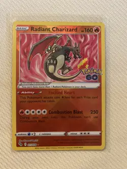 Pokemon Radiant Charizard - Pokemon GO (PGO) 011/078 Radiant Rare NM 2022 - Image 1