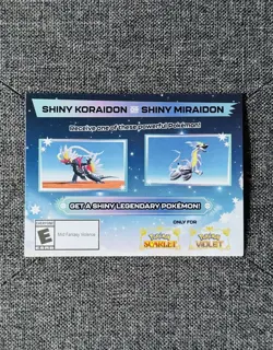 Pokemon Scarlet And Violet Serial Codes Shiny Koraidon or Miraidon UNSCRATCHED! - Image 1