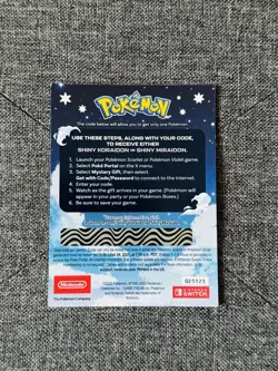 Pokemon Scarlet And Violet Serial Codes Shiny Koraidon or Miraidon UNSCRATCHED! - Image 2