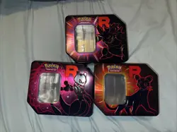 POKEMON Destined Rivals Team Rocket Tin Set - Complete Art Lot of 3 - Empty - Image 1