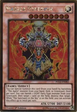 PGL2-EN082 Master Hyperion Gold Rare 1st Edition Near Mint YuGiOh TCG - Image 1