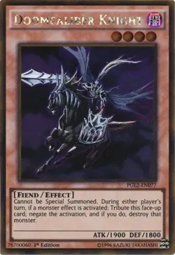 PGL2-EN077 Doomcaliber Knight Gold Rare 1st Edition Near Mint YuGiOh TCG - Image 1